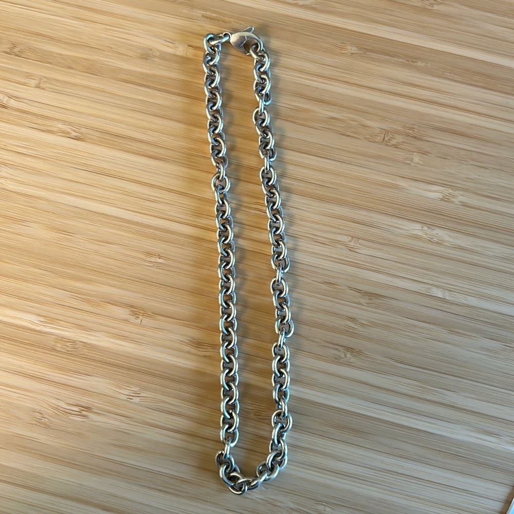 Tiffany & Co sterling silver thick necklace chain